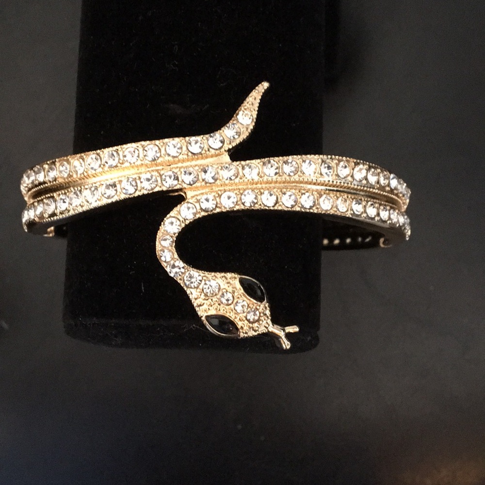 Badgley Mischka Serpent Snake Bedazzled Bracelet